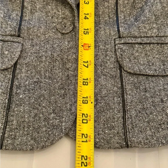 Bebe Cropped Blazer Jacket Gray Wool Blend Steampunk Detailed Fitted Victorian - Picture 9 of 13